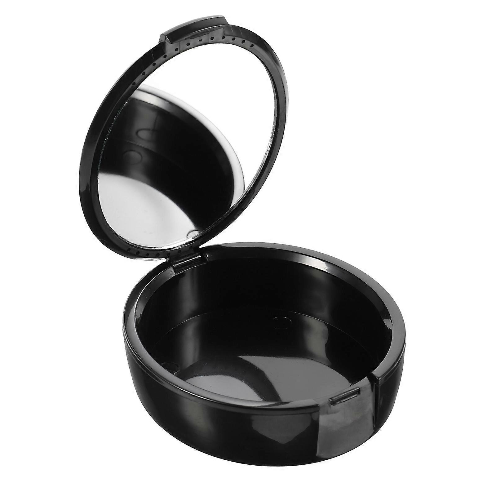 Practical Denture Storage Case for Storage 1Pcs Black Case with Mirror