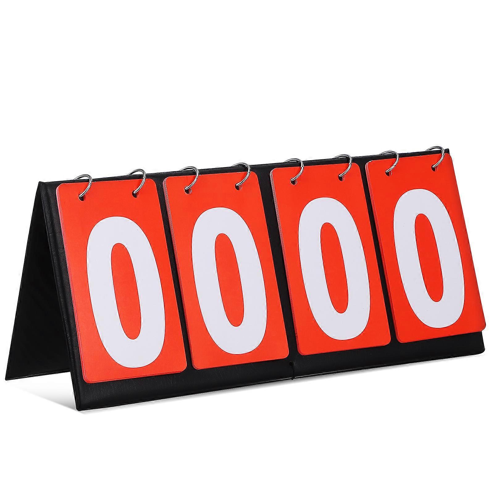 Score Tracking Tabletop Scoreboard Flipper Rectangular Design for Indoor Outdoor Games Red 36.4x8.1cm 1Set