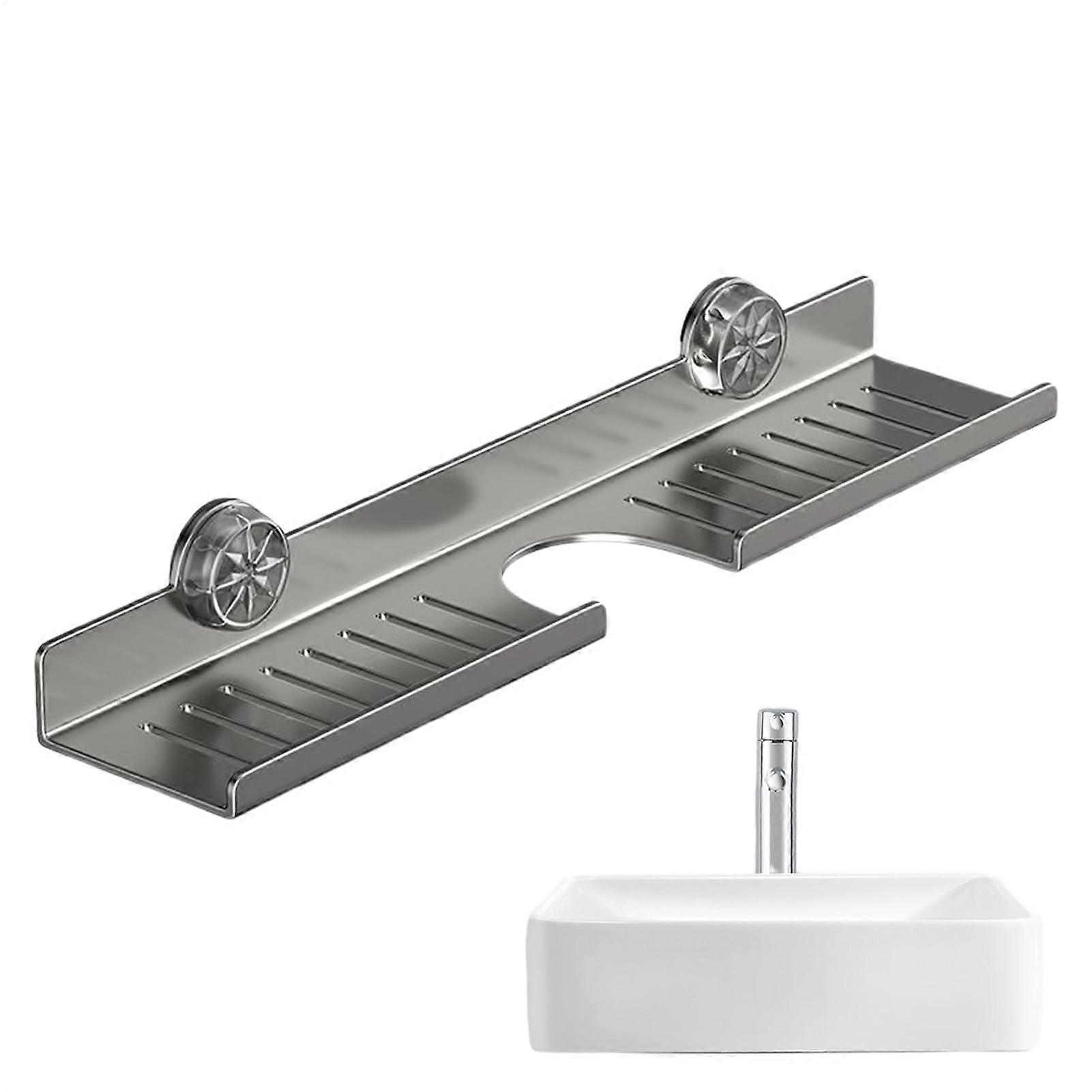 RustProof Suction Cup Sponge Holder and Dish Brush Organizer, NoDrill SpaceSaving Sink Rack