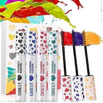 Colorful Mascara Set 7 Color Waterproof Long Lasting with 4D Silk Fiber Brush and Primer 7PCS