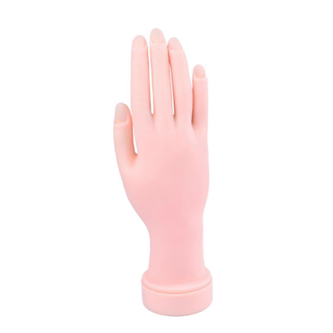 2pcs LifeSize Rubber Nail Practice Hand with Insertable Nail Tips for Manicure Training