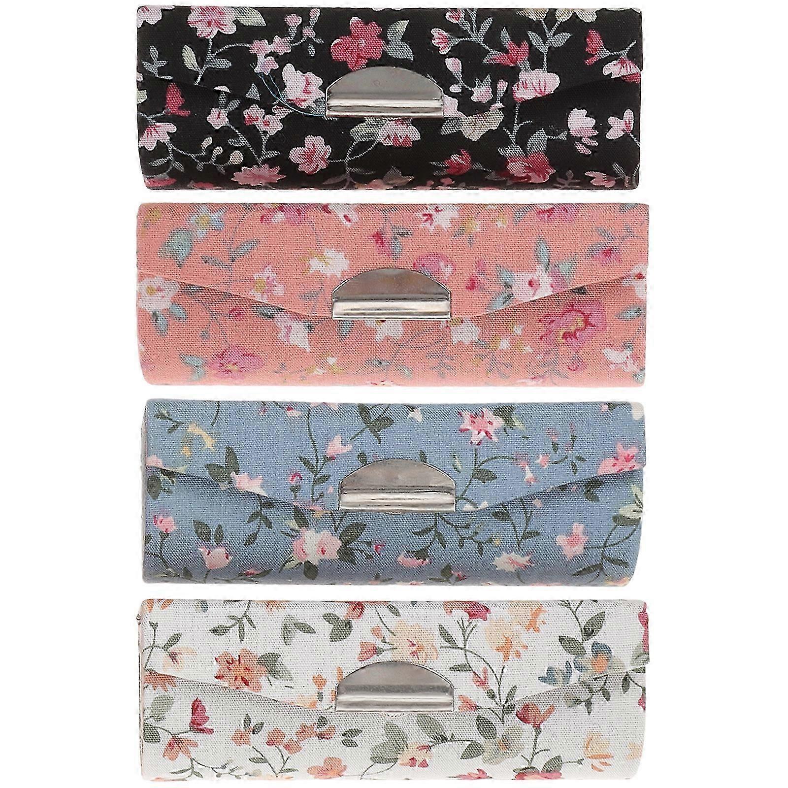 4 PCS Travel Lipstick Case Storage Box with Mirror