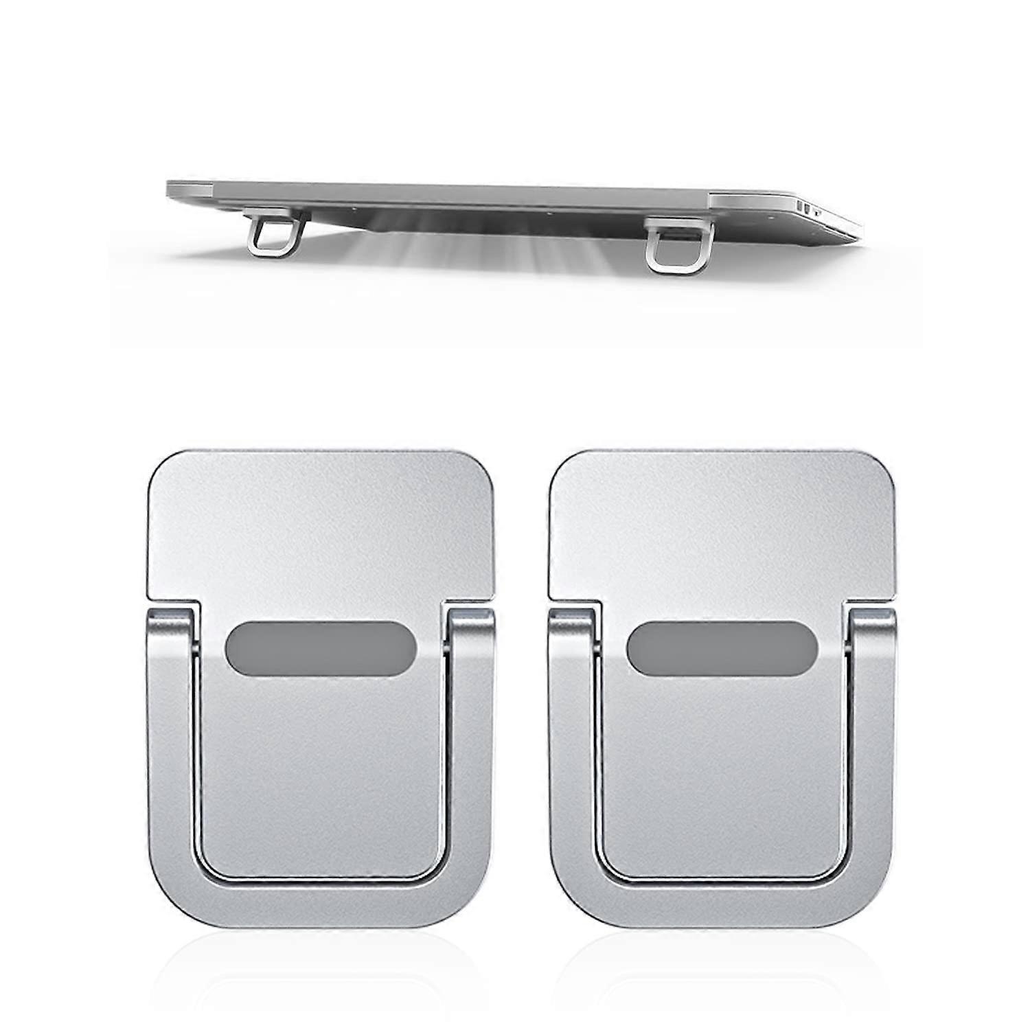 2pcs Ergonomic Laptop Stand, Foldable SelfAdhesive Invisible Design for Cooling, Silver