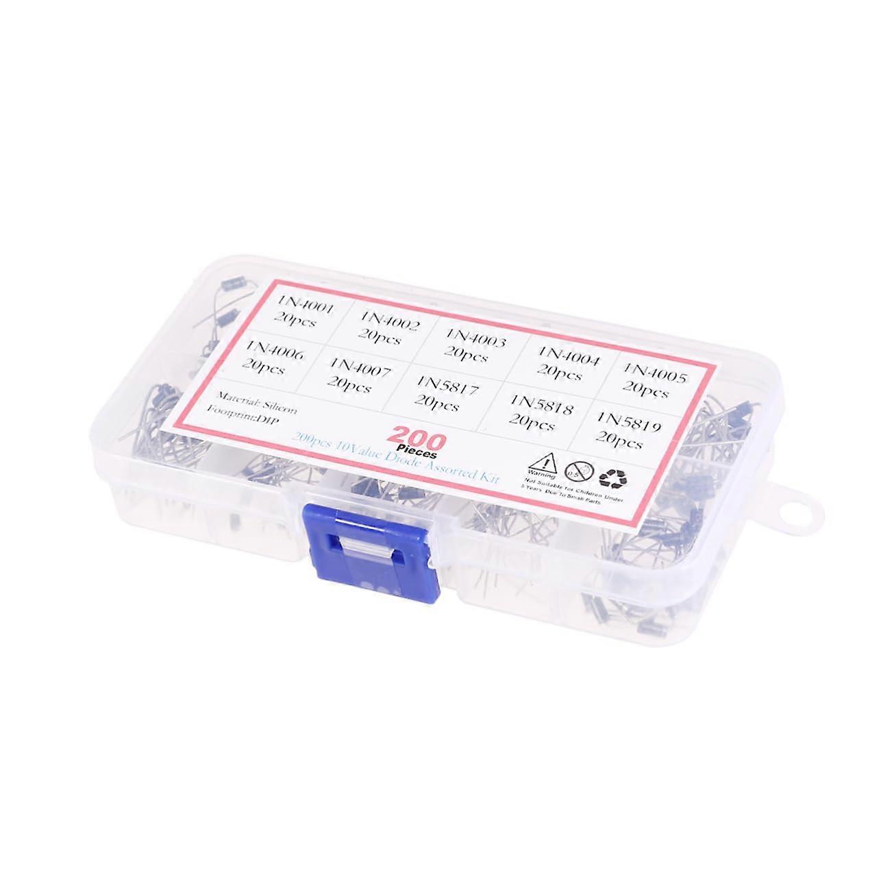 200pcs Diode Kit Speed Switching LED and Signal Diodes for Electronics Projects