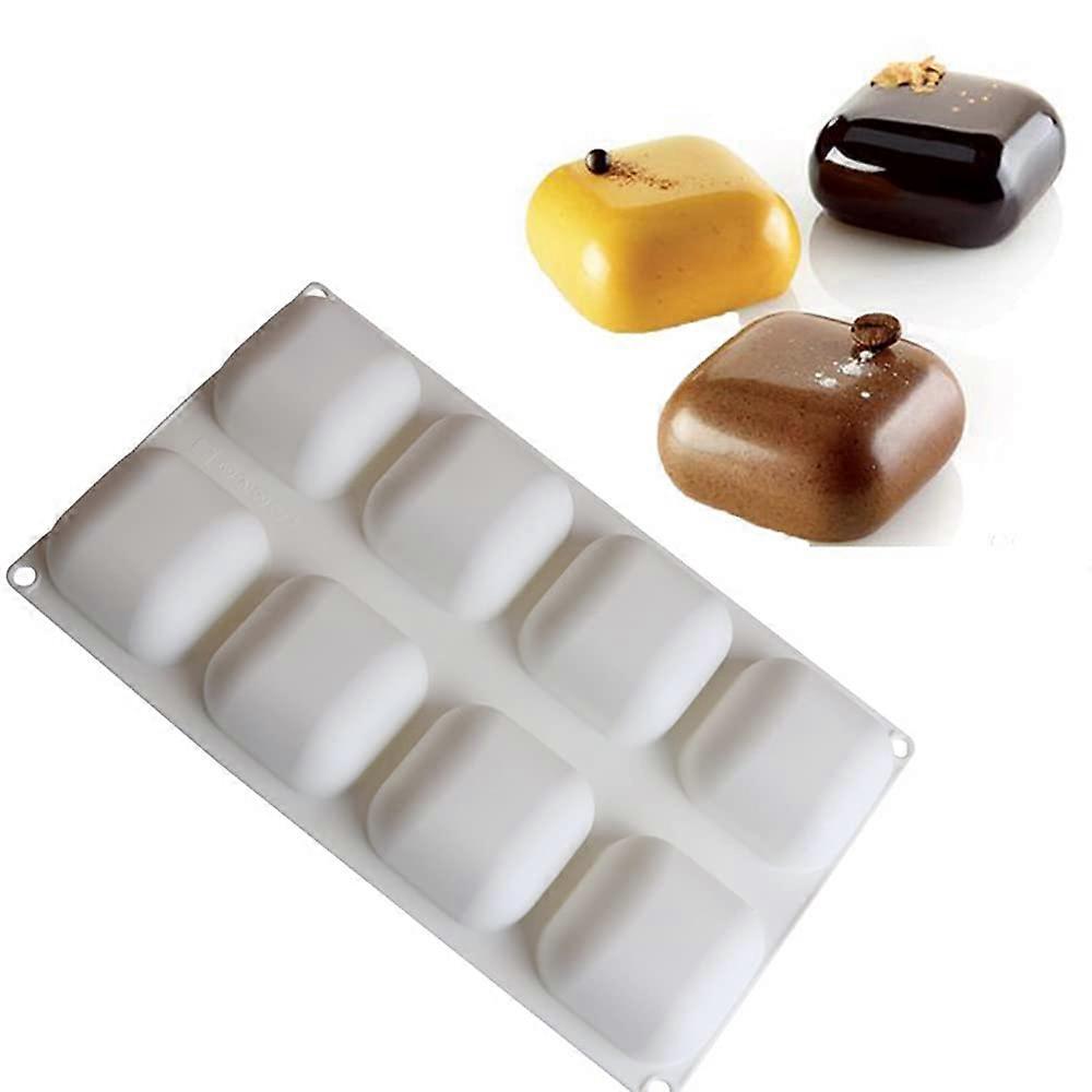 8 Cavity Square Silicone Doughnut Baking Mold for Cake Biscuit Soap Easy Release Heat Resistant