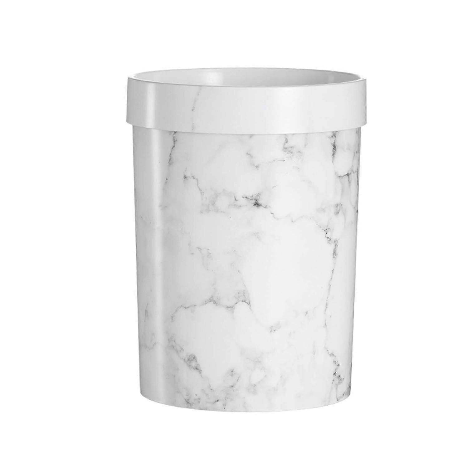 Marble Design Large Capacity Plastic Trash Can Without Lid for Bathroom Home Office School