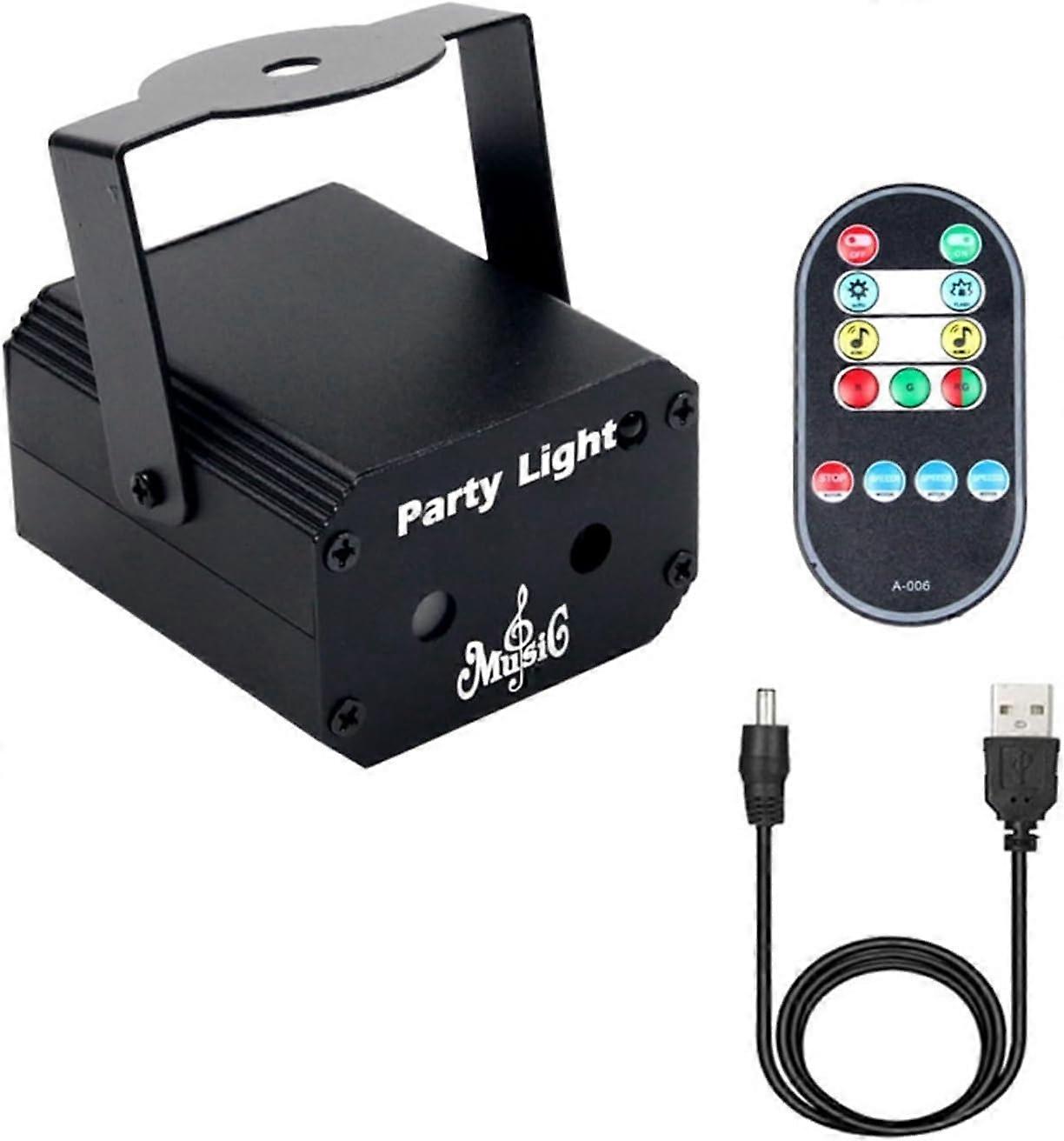 LED Stage Light with 32 Pattern Projection, USB Powered DJ Party Lighting for Home Karaoke Bar