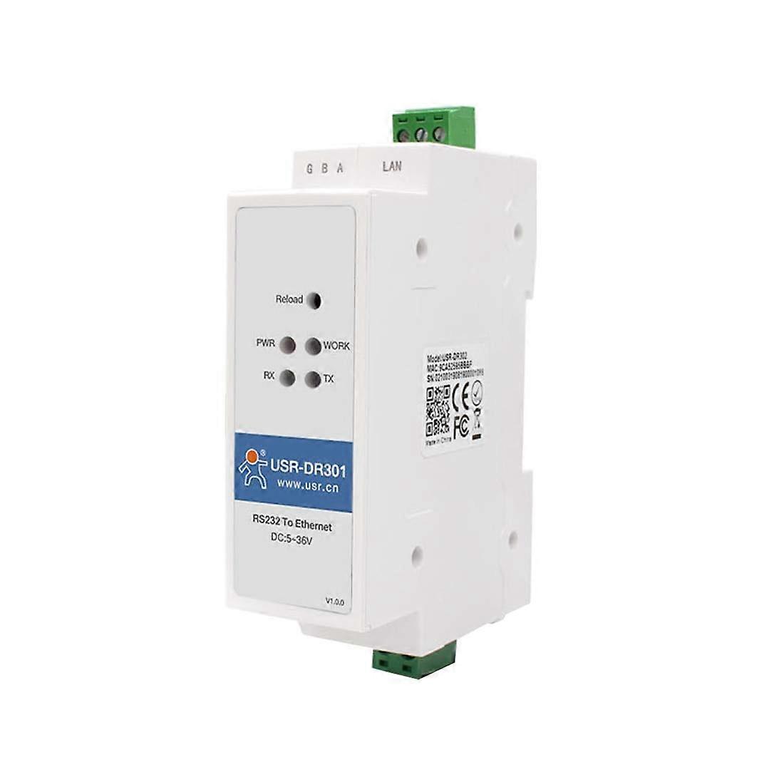 DR301 DIN Rail RS232 to Ethernet Converter Serial Device Server with Modbus Gateway Support
