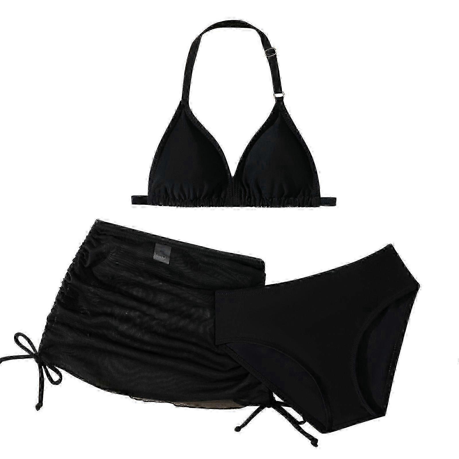 Dreiteiliges Kindermädchen Bikini Split Badeanzug-Set