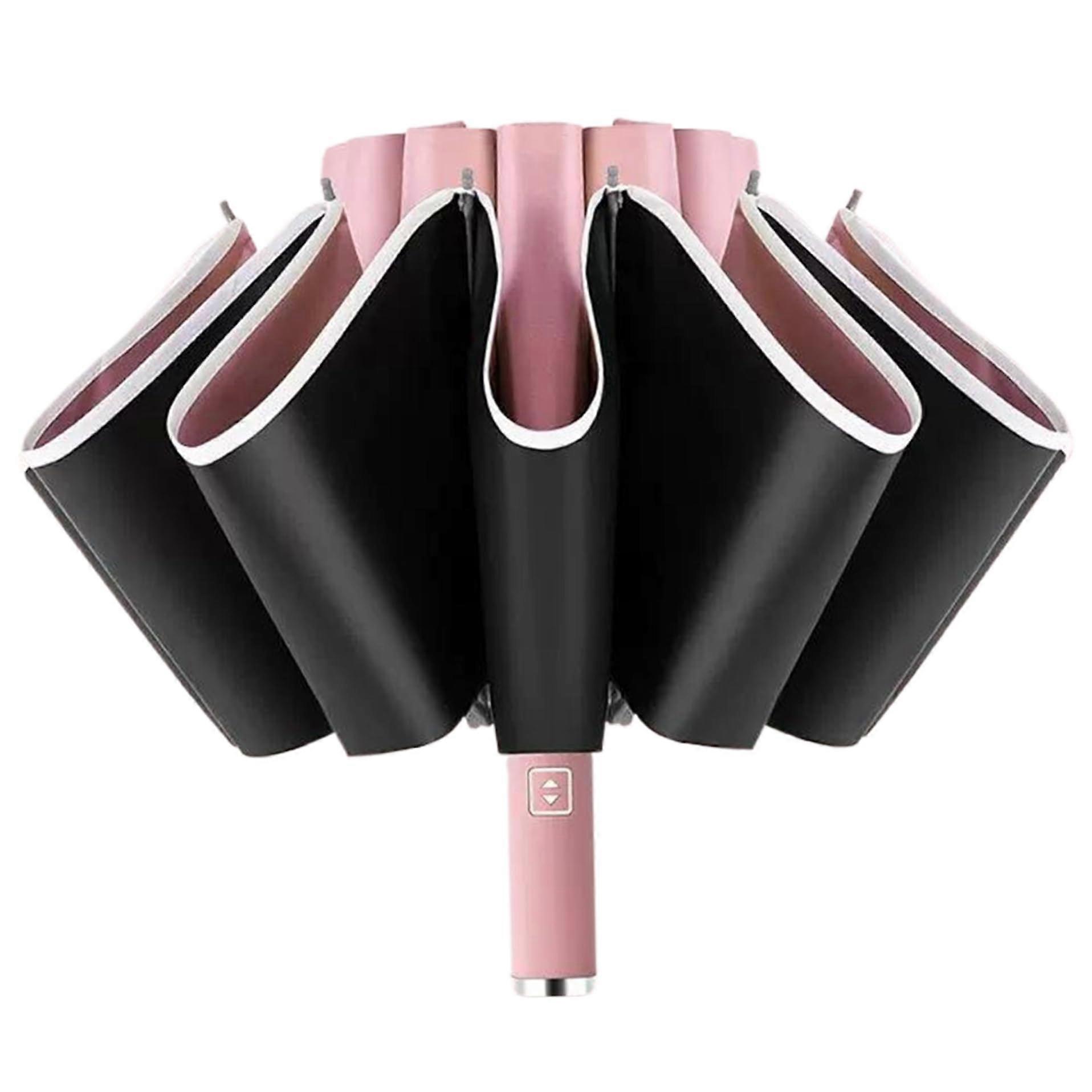 Reverse Umbrella Windproof Inverted Folding Compact Travel Size UPF 50+ Automatic Open Close for Rain and Sun