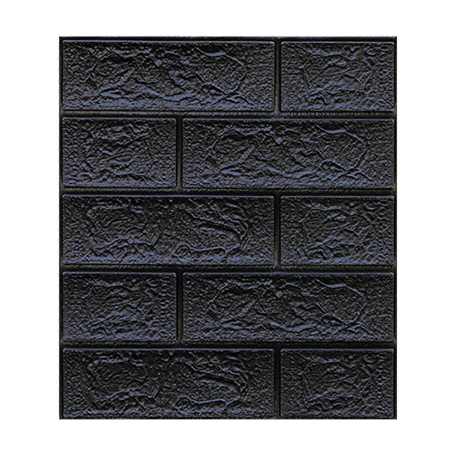 new pe foam 3d  wall decor embossed brick stone color tile splicing black