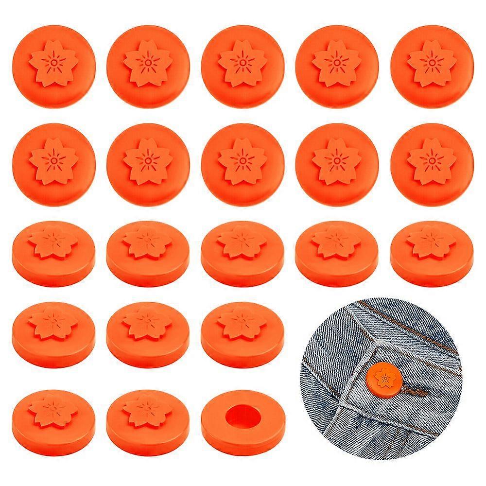 Silicone Button Covers for Jeans Round with Sakura Chocolate 19x6mm Inner Diameter: 8mm