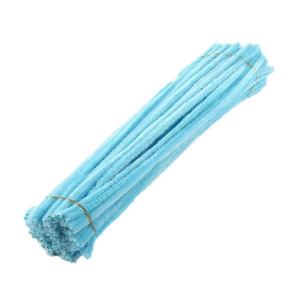 100 Blue Pipe Cleaners Flexible Chenille Stems Bulk Pack for Crafts and DIY Projects