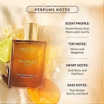 Eau de Toilette Honey Oud (100 ml) - Parfum longue durée convenant aux hommes et aux femmes.