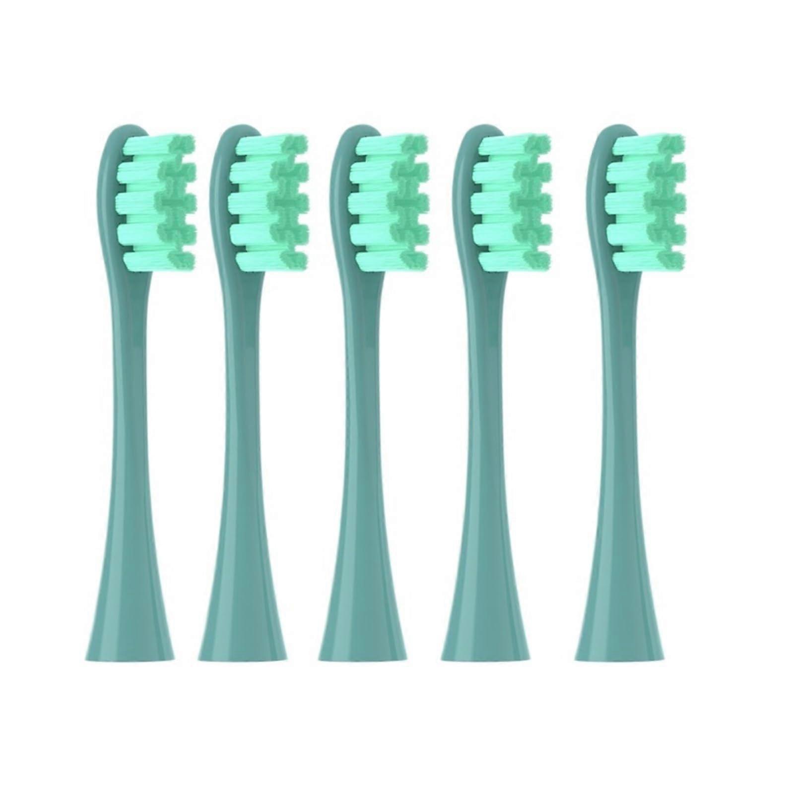 Electric Toothbrush Replacement Heads Soft Bristles Compatible with Sonic Models Green 5 Pack