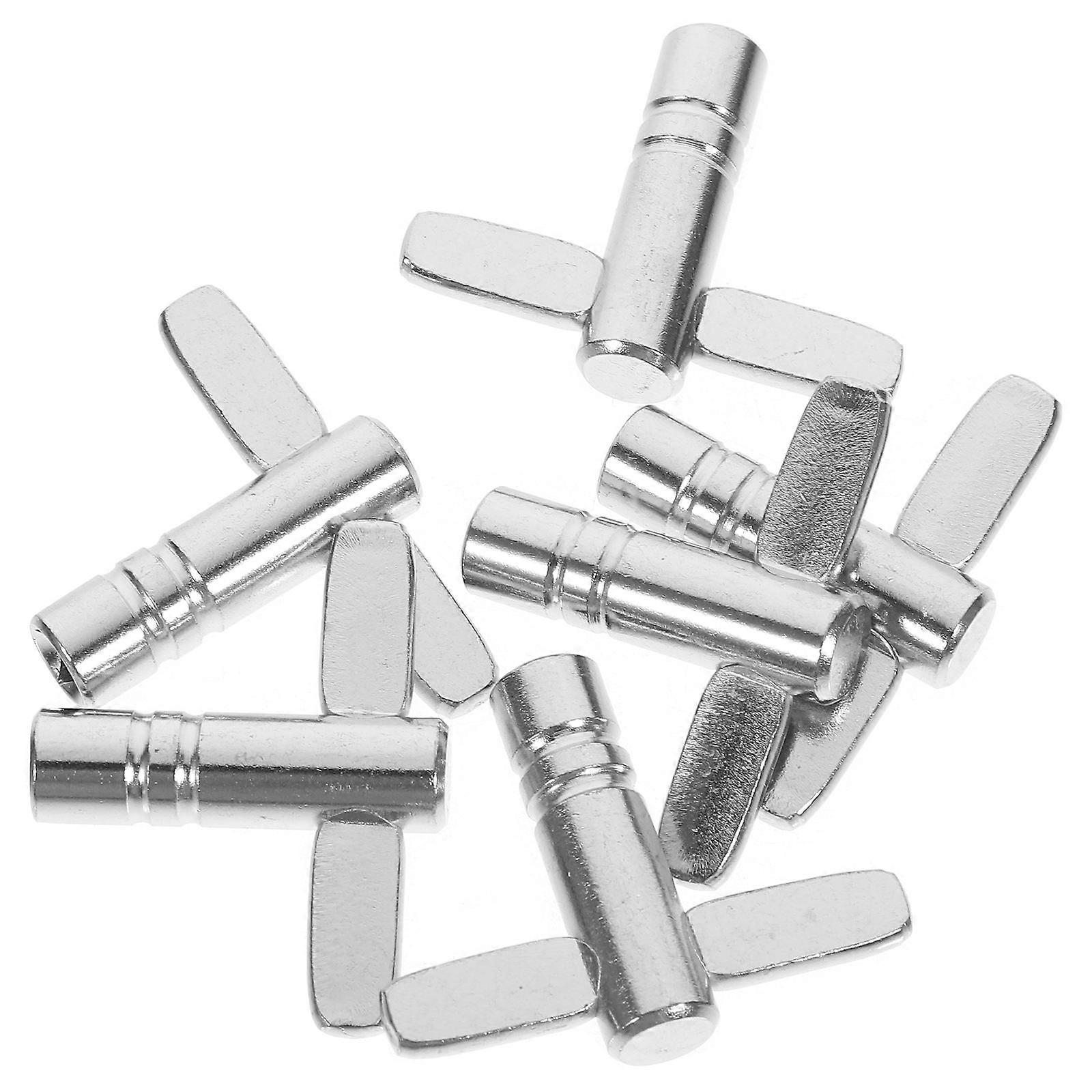 Clés d'accordage de batterie argentées, ensemble de 6 pièces