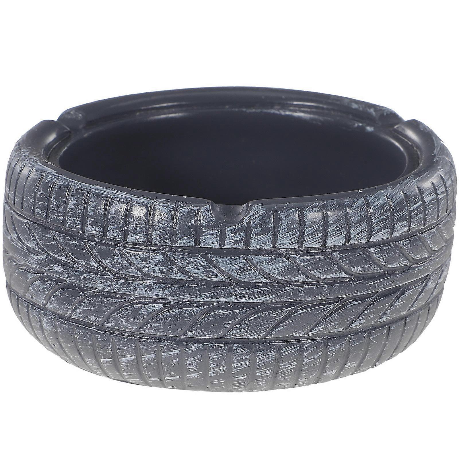 Desktop Ashtray Resin Material Vintage Simulation Tire Grey