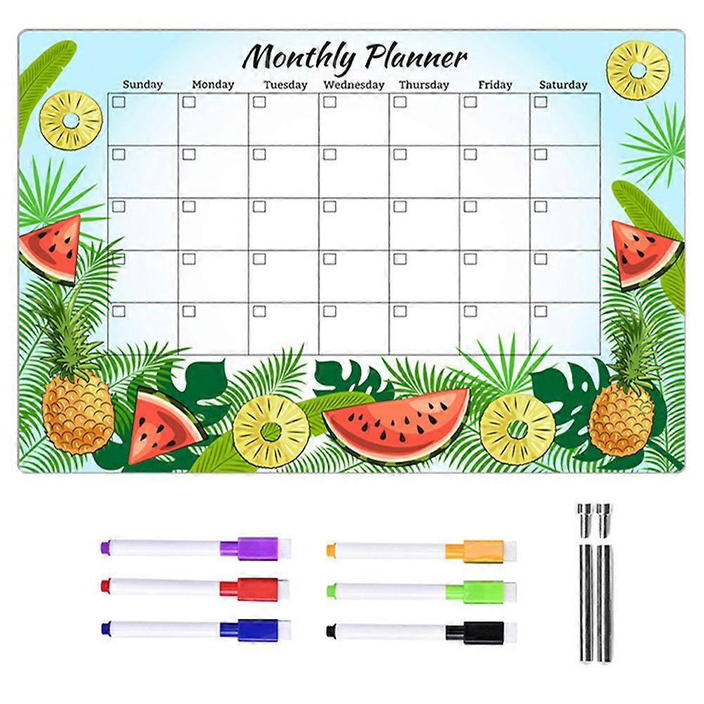 Fruit Pattern Whiteboard Acrylic Board for Desk Planning 2Sets