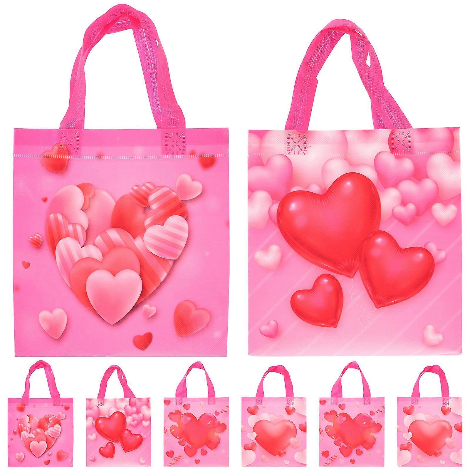 Heart-Themed Bags Gift Wrapping Suitable For Party Organizers Assorted Color Rectangular 8Pcs