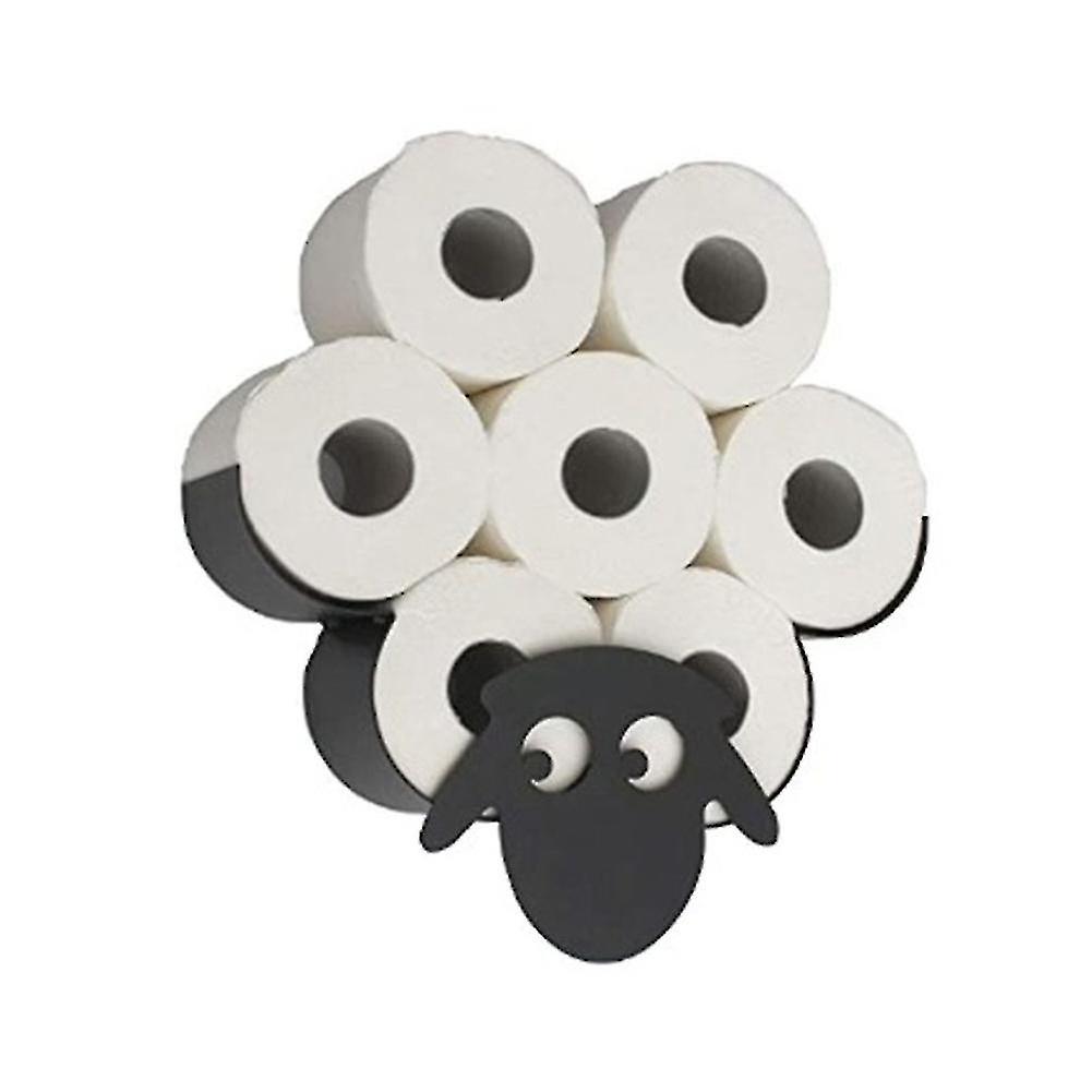 Pxcl Sheep Toalett Papir Roll Holder, Metall veggmontert Baderom Tissue Organizer