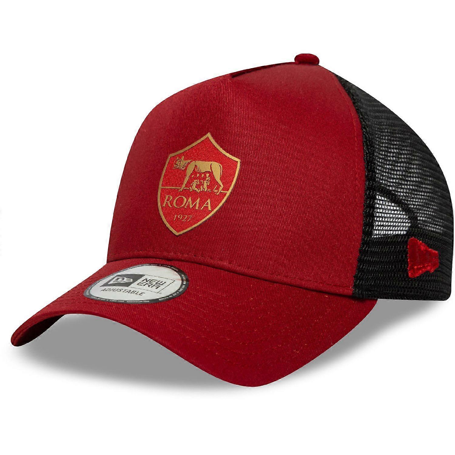 New Era A-Frame Mesh Trucker Cap - AS Roma ruby