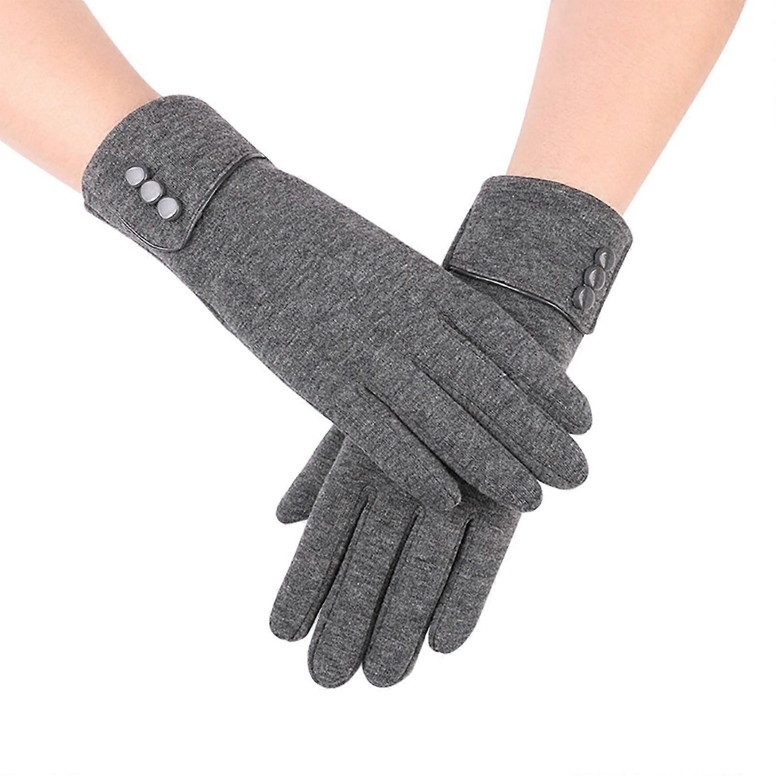 Women's Touchscreen Fleece Winter Gloves Beige M