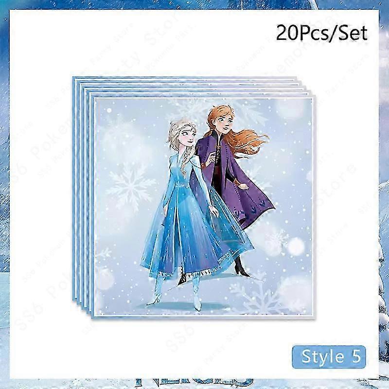 Festive Disney Elsa Frozen Birthday Party Decorations Supplies Olaf Anna Girl Disposable Tableware Paper Cup Tablecloth Plate bags kit Celebration Use