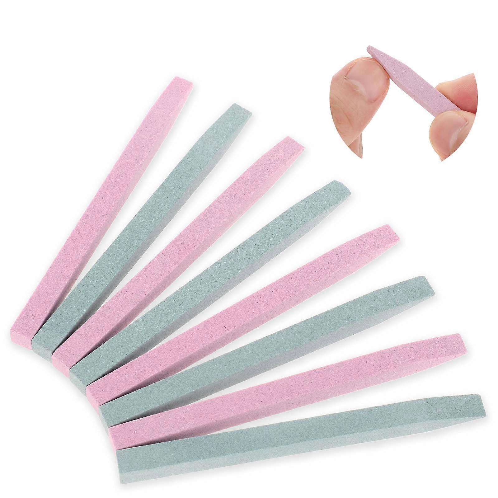8 Pcs Quartz Nail File Sticks for Precise Shaping, Durable Buffing, MultiColor Salon Tool