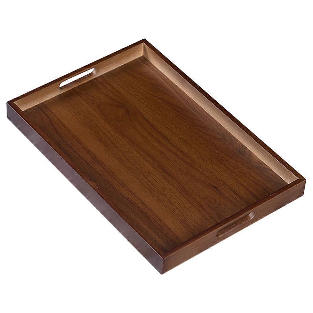 Wooden Serving Tray with Handles for Coffee Table Serving Rectangular