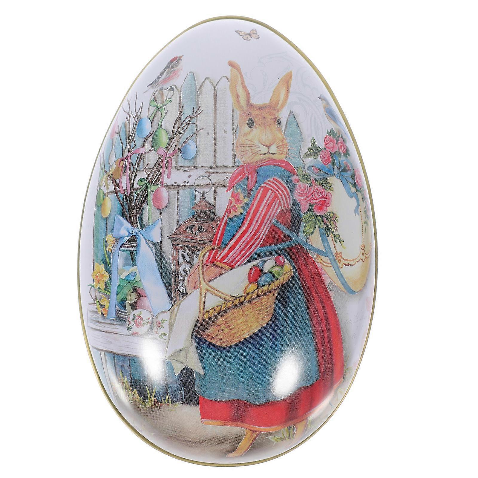 Tinplate Easter Candy Box Storage Case for Easter Decoration 4Pcs Multi Color
