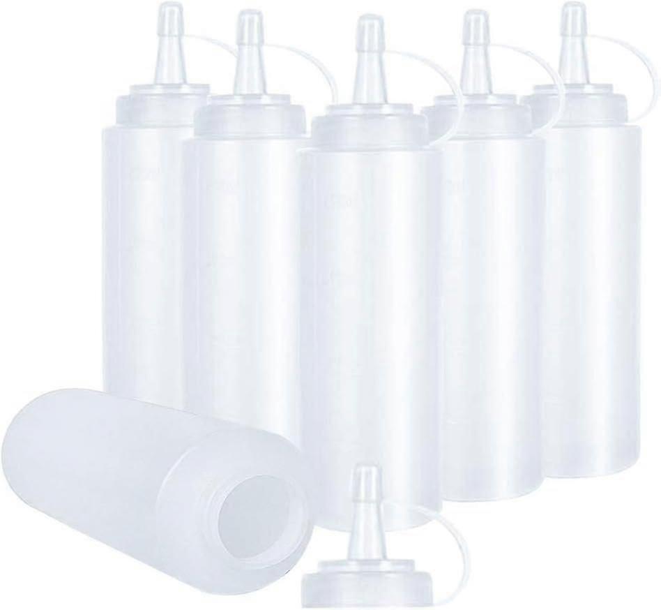 Squeeze Bottles Sauces,6 Pack 250ml/8.8oz Small Squeezy Condiments Bottle
