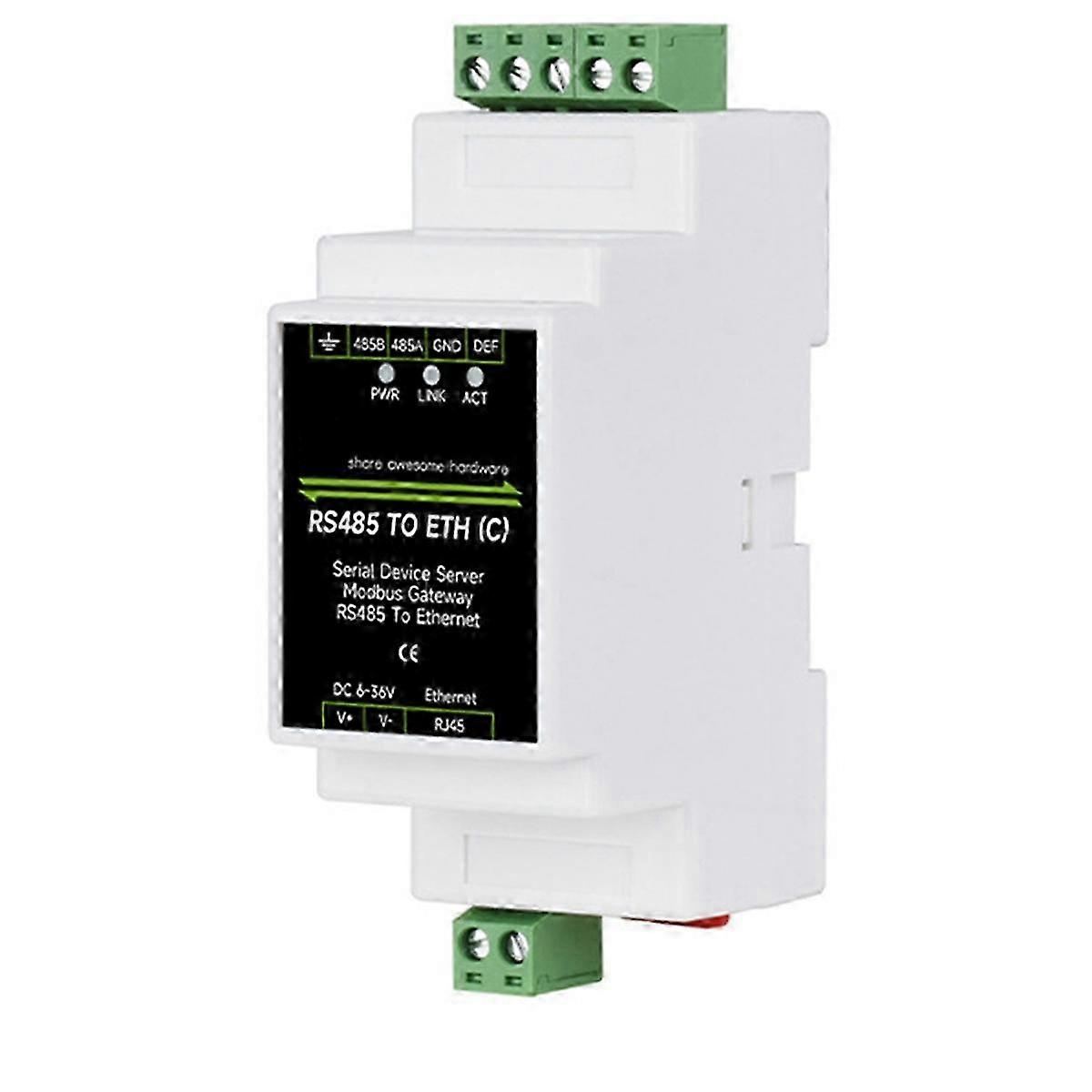 Conversor RS485 para ETH compatível com Modbus com proteção de isolamento.