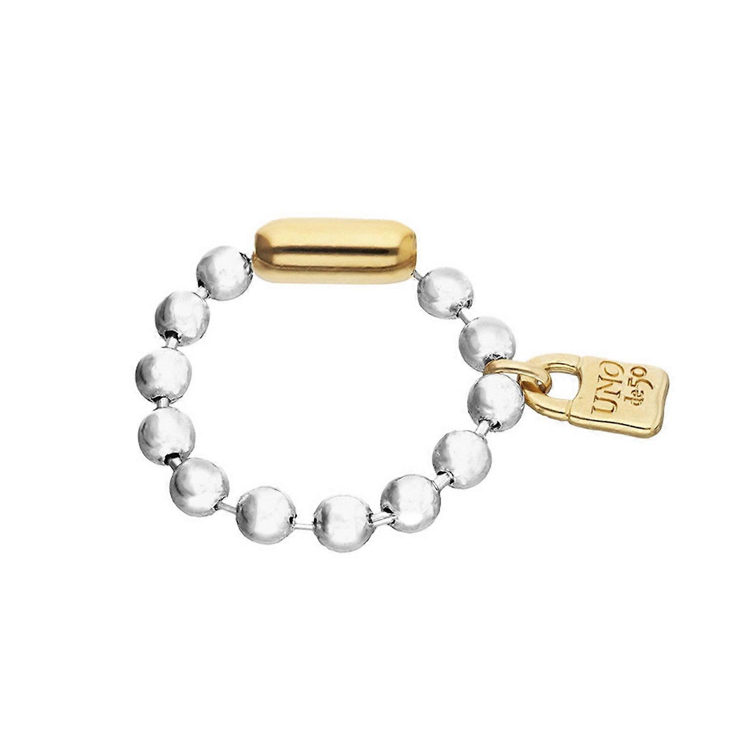 UNOde50 Sterling Silver Plated Ball Clasp And Lock In 18K Gold Bracelets PUL1215OROMTL | Acotis