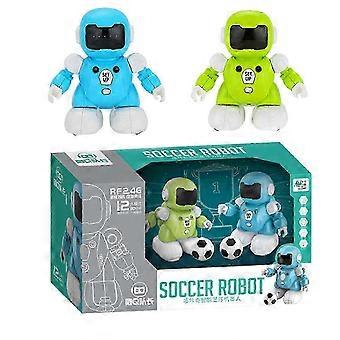 RC voetbalrobot speelgoed met 2 robots en afstandsbediening, 2.4G intelligent spel voor kinderen vanaf 3 jaar, LED-verlichting, oplaadkabel en doelen.