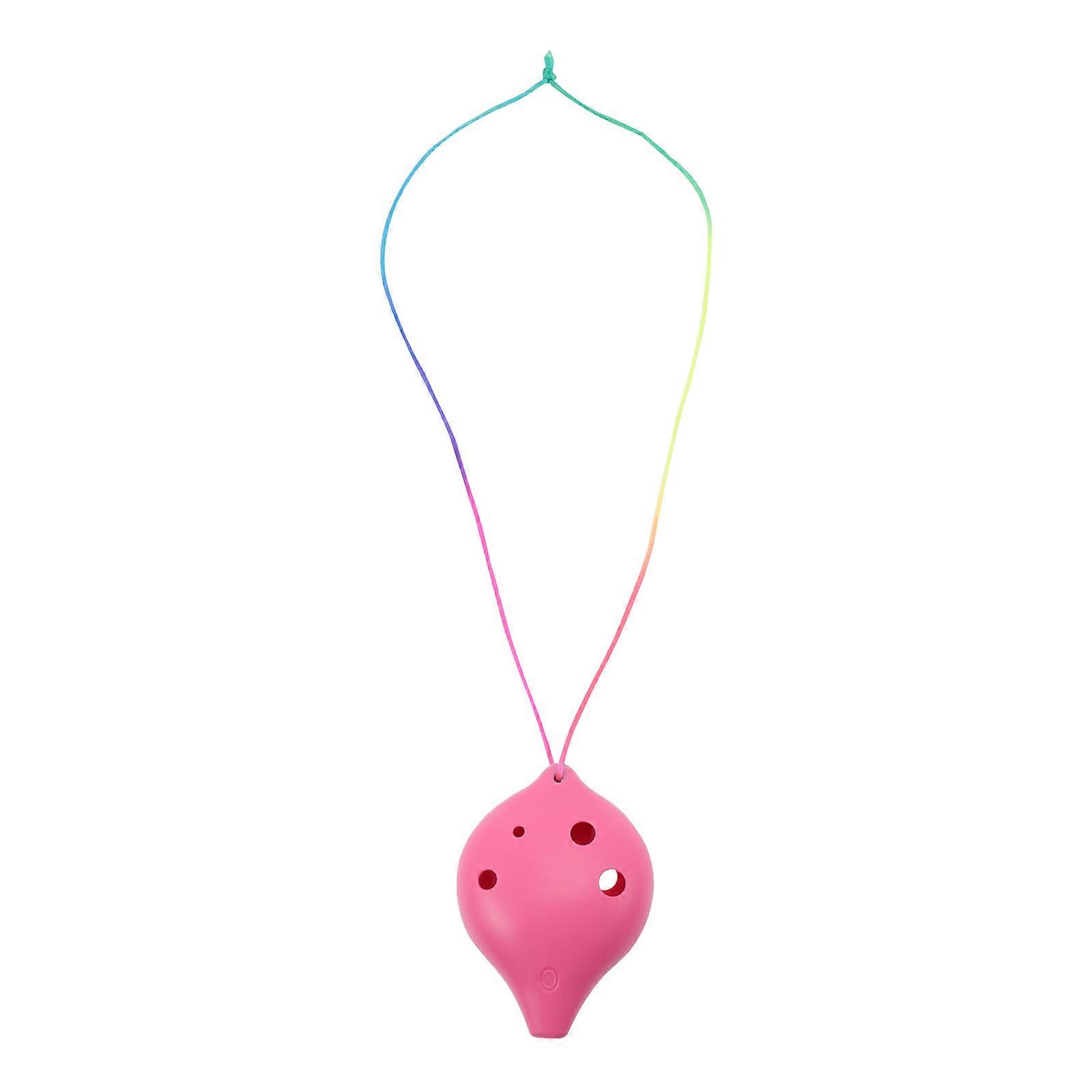 Mini Ocarina Plastic Beginner Practice Wind Instrument Portable Pink