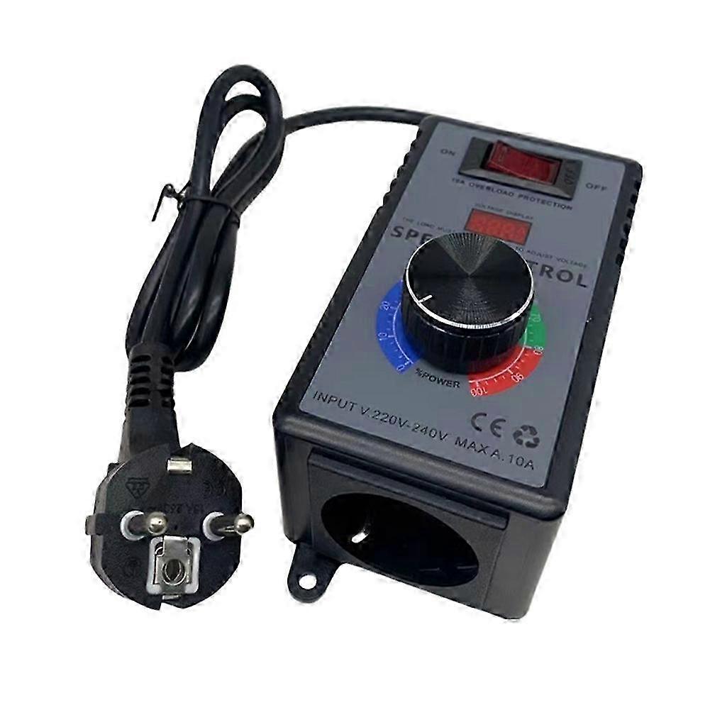 AC Motor Speed Controller 220V AC EU Input Variable Fan Speed Regulator with Overload Protection,EU Plug