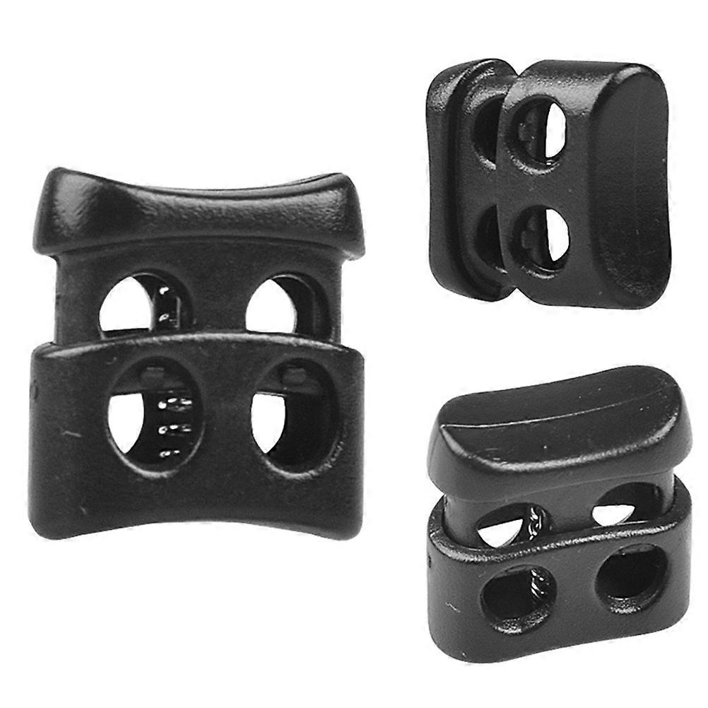 Double Hole Cord Locks Plastic for Rope Fixing Use Universal 5Sets