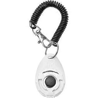 Pet Training Clicker Cat Or Puppy Horse Click Trainer Obedience Aid Teaching Tool With Wrist S- White
