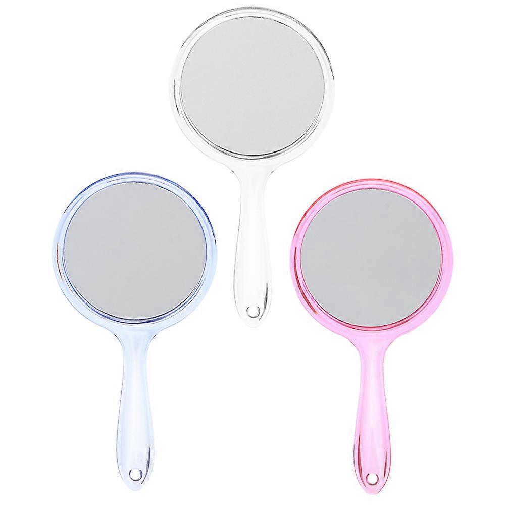 Double-Sided Makeup Mirror with Handle for Convenient Use 3Pcs Set