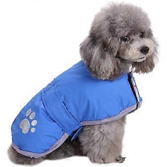 Dog Winter Coat, Cold Weather Fleece Jacket for Dogs, Waterproof Reflective Reversible, for Small, Medium and Large DogsBlueM