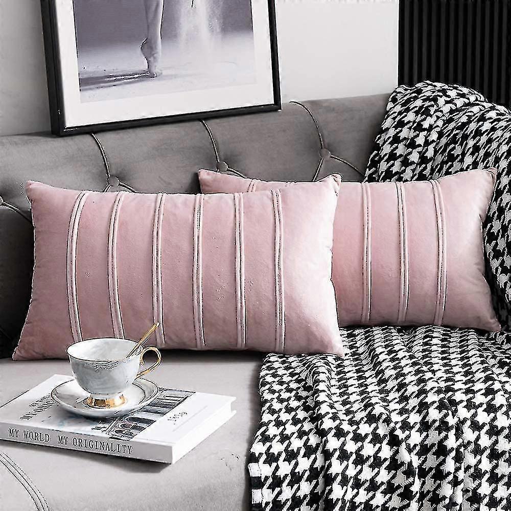 12x20 Pink Throw Pillow Covers 2 Pack Cozy Soft