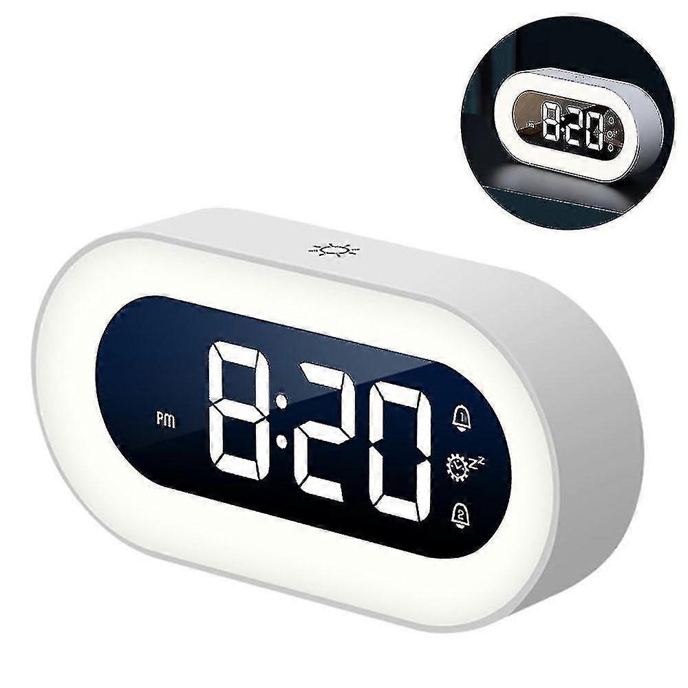 Dww-luminous Led Digital Alarm Clock With Snooze Function Student Bedside Luminous Electronic Clock (white)
