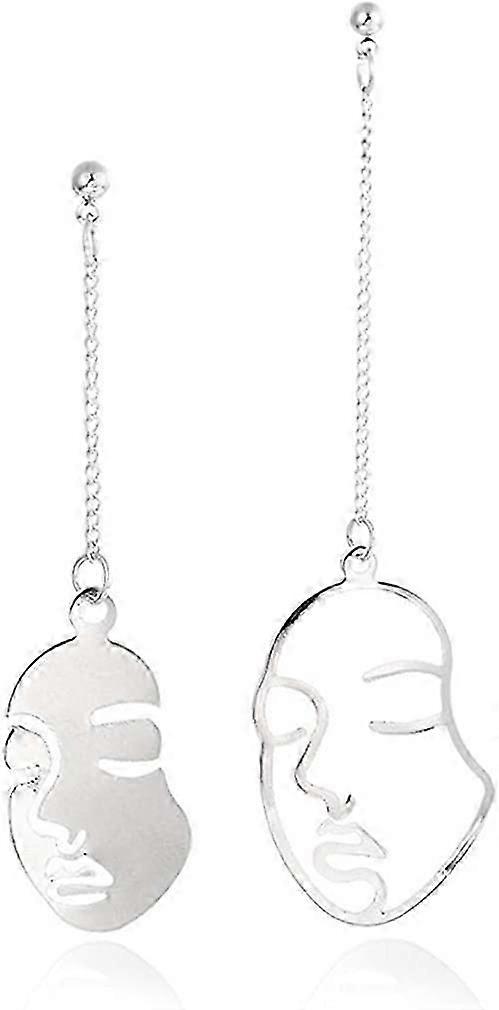 Funny Face Long Earrings Exaggerated Profile Face Line Stud Earrings