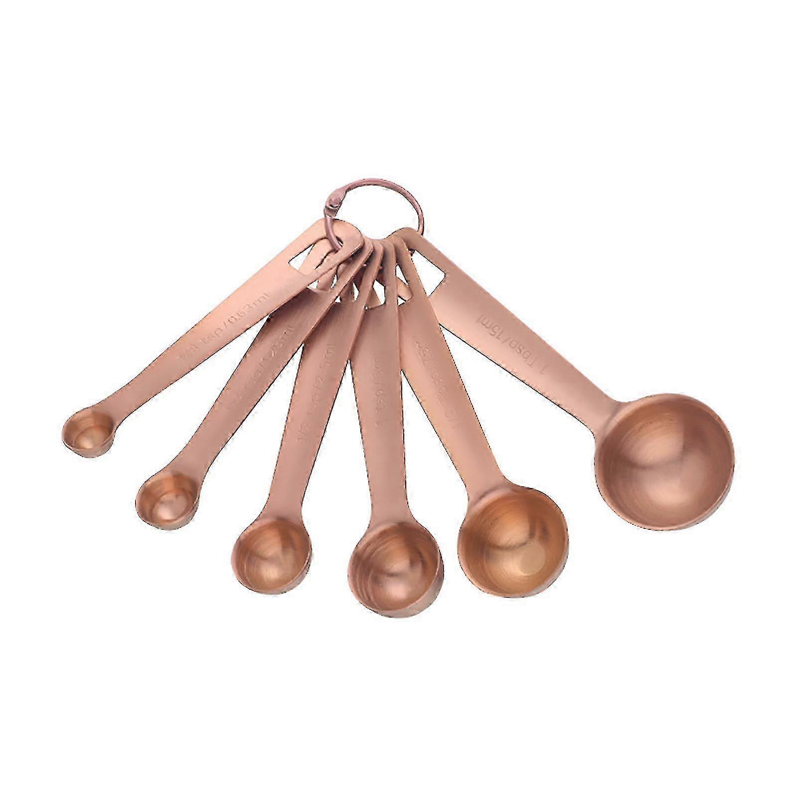 6pcs/set Measuring Spoon Convenient Multi-purpose Leveler Design Metal Measuring Spoon Set compatible with Liquid