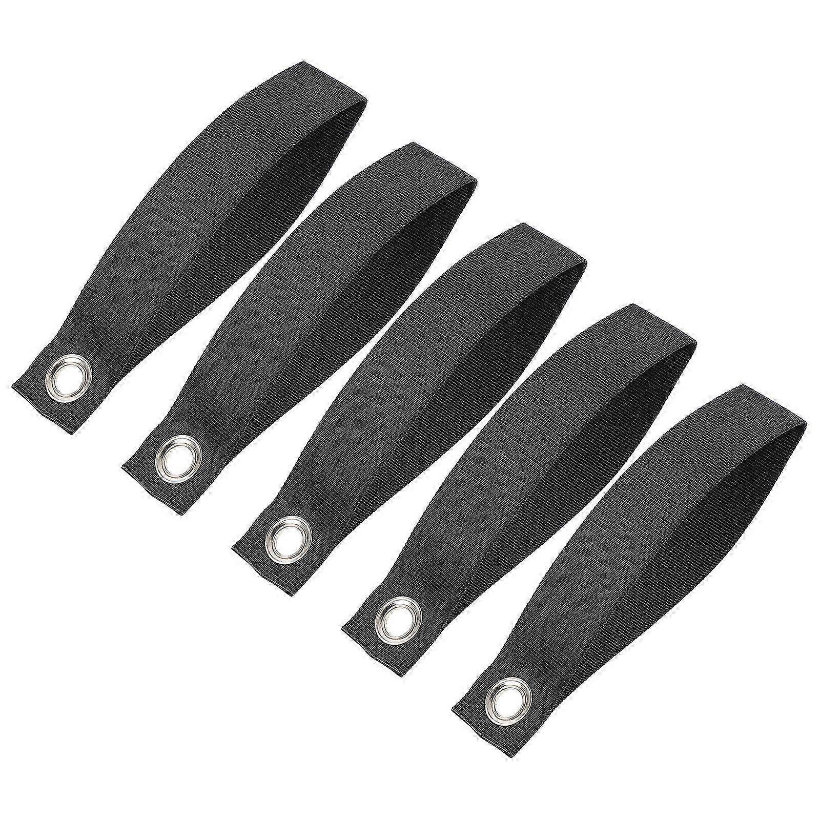 5Pcs Canoe Anchor Straps Practical Hood Loop Straps Useful Tie Down (Black)
