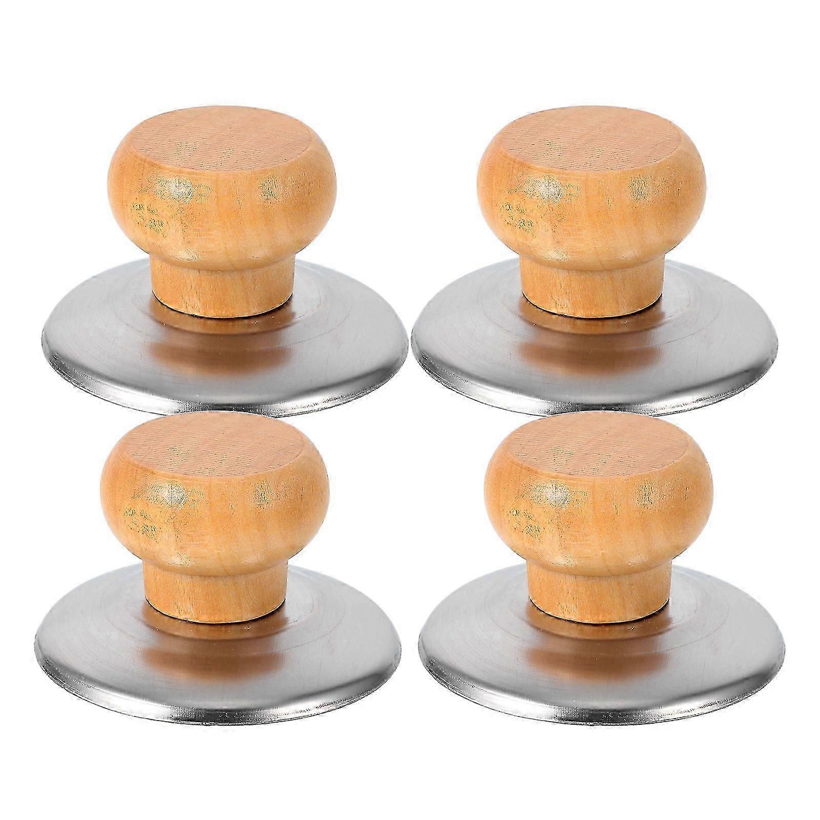 Wooden Pot Lid Handle Knobs | Heat Resistant Replacement for Cookware Lids 4Pcs