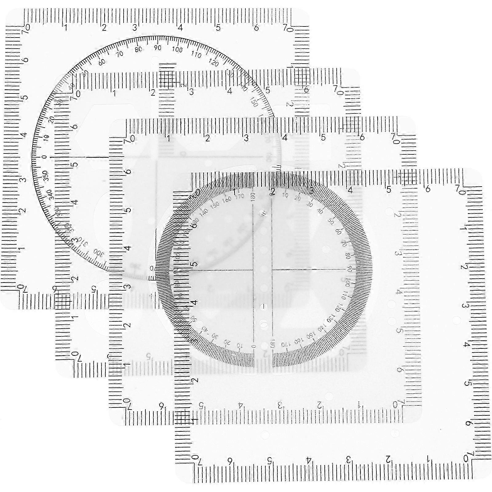 Multifunctional Geometric Ruler Measuring Rulers compatible with Drawing 3Sets