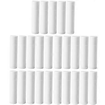 30pcs 5g DIY Empty Lip Balm Tubes Lip Pomade Storage Container Plastic Storage Tubes (White)