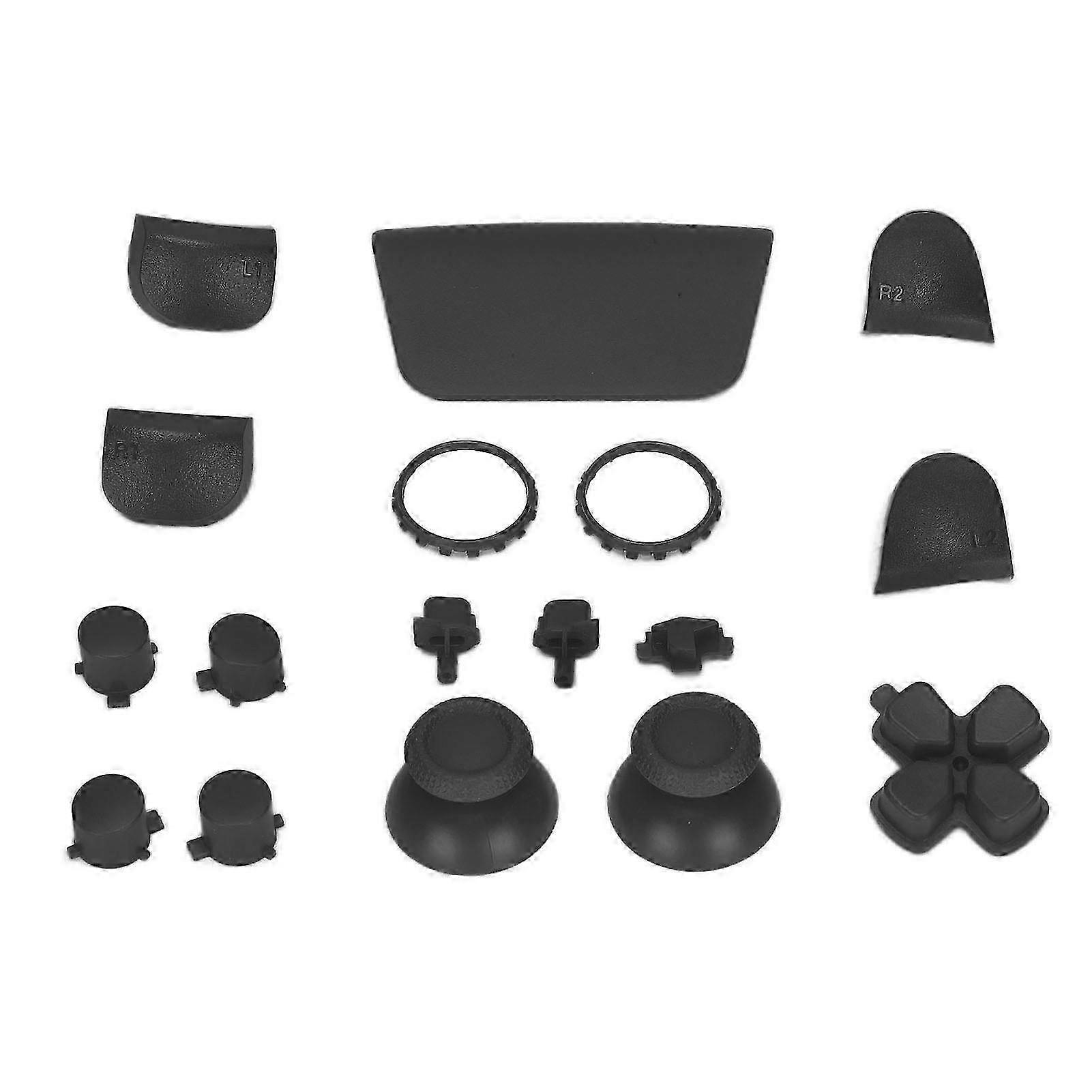 Replacement Buttons L2 R2 Full Buttons Set Replacement Button Repair Kit compatible with PS5 ControllerBlack