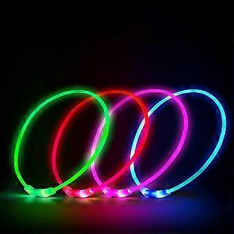 Collier lumineux rechargeable pour chien, étanche IP67, collier de sécurité réglable pour chiens de petite, moyenne et grande taille, idéal pour les promenades nocturnes.